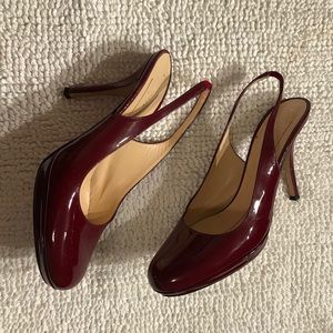 Kate Spade Burgundy sling back heels